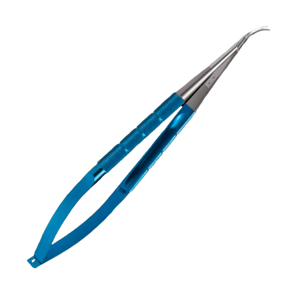 Ножницы микрохирургические, крутоизогнутые, остроконечные, длина 185 мм - фото 0