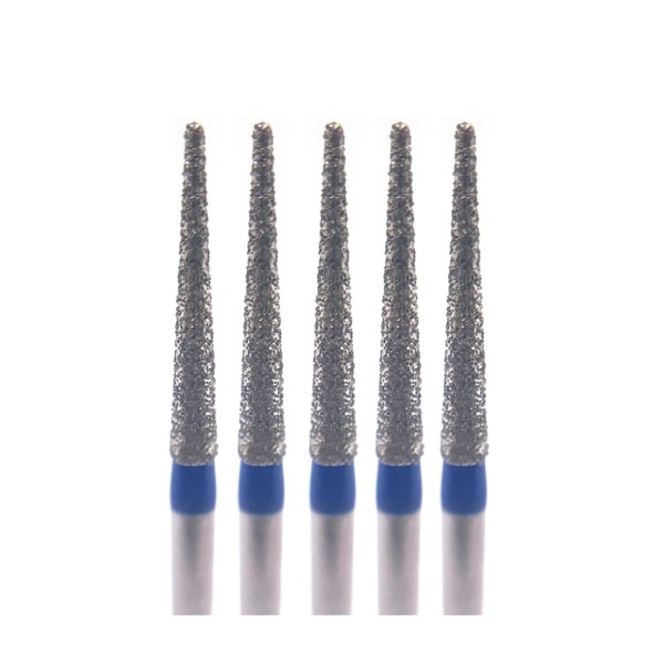 Бор алмазный Ecoline E 850S, конус закругленный, D=1.6 мм, FG, синий, 5 шт - фото 0