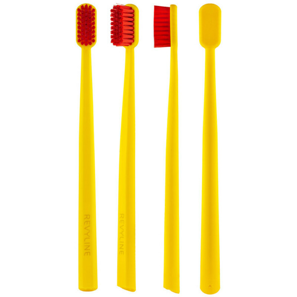 Зубная щётка Revyline SM6000 Smart,  мануальная, желтая с красной щетиной - фото 1