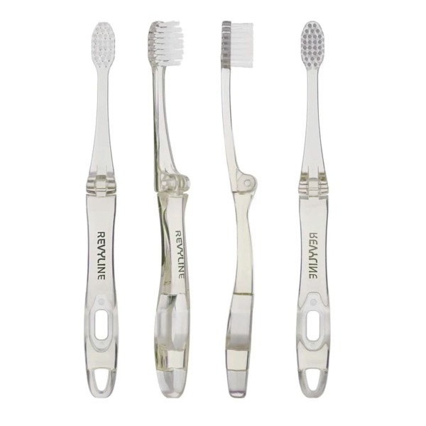 Зубная щетка Revyline S4000 Travel Glass, складная, для брекетов, желтый, 1 шт - фото 1