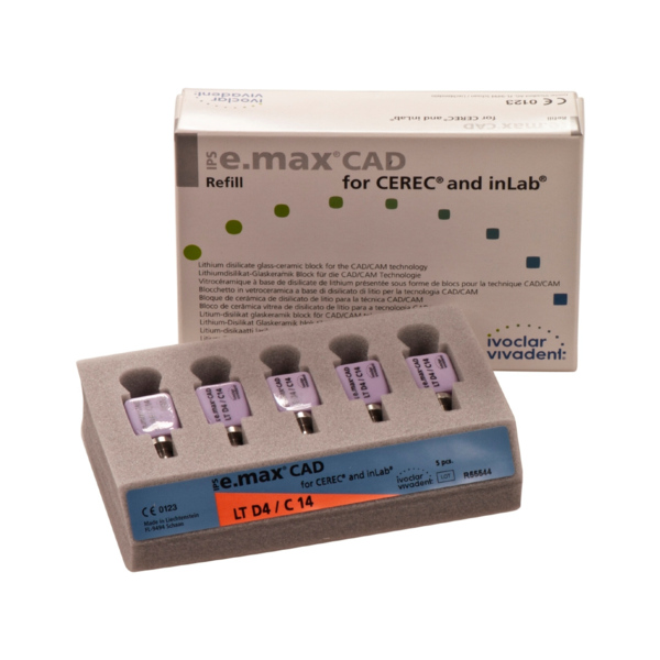 IPS e.max CAD CEREC/inLab LT - блоки из стеклокерамики, цвет D4 C14, 5 шт - фото 1