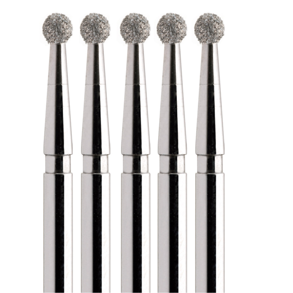 Бор алмазный 801, шаровидный, D=1.6 мм, FG, красный, 5 шт - фото 0