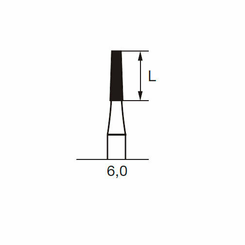 Бор твердосплавный CB 23 L, конус плоский, удлиненный, D=1.6 мм, L=6.0 мм, FG, синий - фото 1