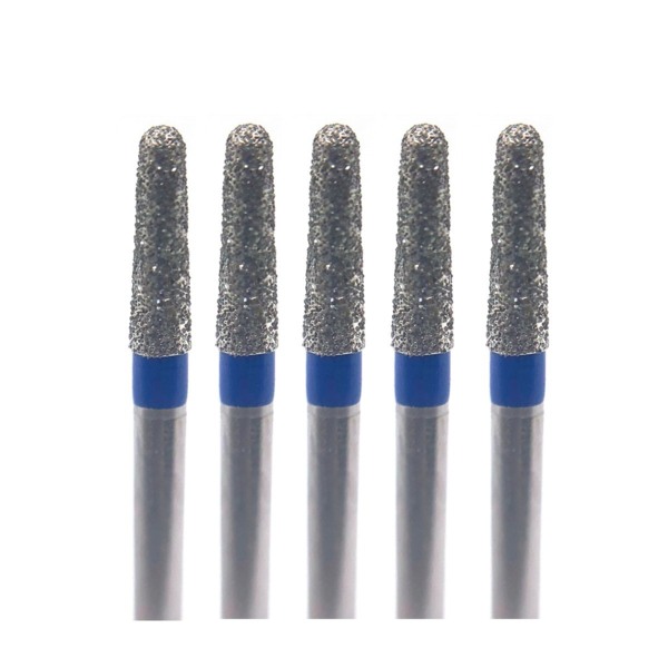 Бор алмазный Ecoline E 855, конус закругленный, D=1.4 мм, FG, синий, 5 шт - фото 0