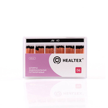 Штифты эндоканальные гуттаперчевые Healtex, конусность 06, размер 40, 60 шт - фото 0
