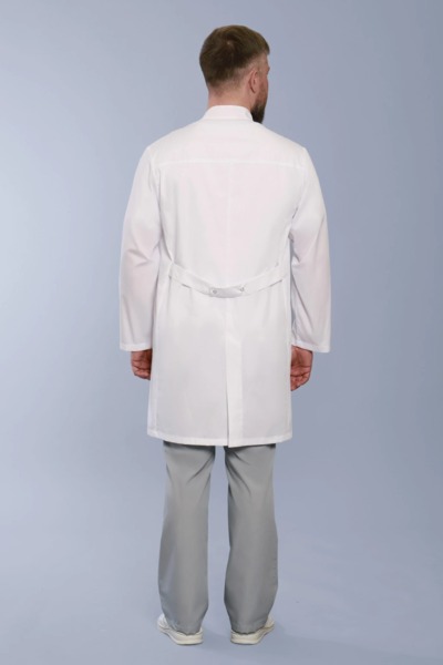Халат мужской 550, длинный рукав, белый, 56 - фото 3