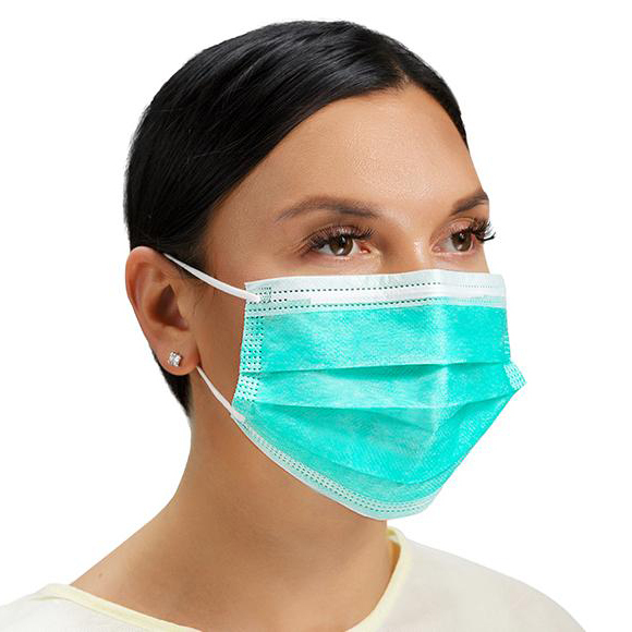 Safe+Mask Economy Mask - маски хирургические на резинках, зеленые, 50 шт - фото 1