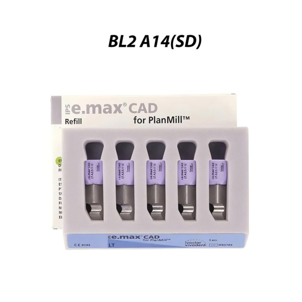IPS e.max CAD PlanMill LT - блоки из дисиликата лития, цвет BL2, A14 (SD), 5 шт - фото 0