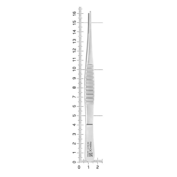 Пинцет хирургический Nopa Instruments De Bakey, прямой, для деликатного захвата, рифленые зубчики, L=160 мм, сталь, 1 шт - фото 4