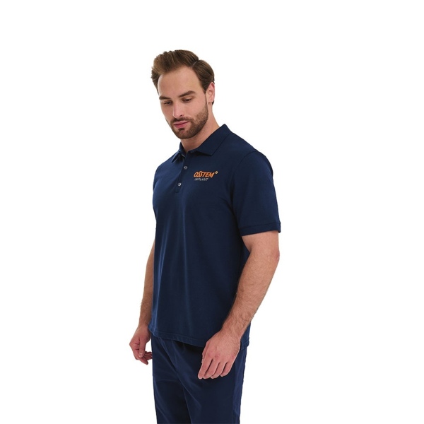 Поло мужское Амрита "Osstem", темно-синий, 48 размер - фото 1