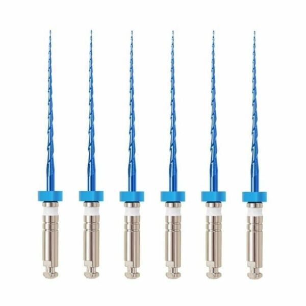 Файлы машинные Eurofile MultiTaper Blue, стерильный, для препарирования искривленных каналов, 25 мм (21 мм), №15/.04, никель-титан, 6 шт - фото 0