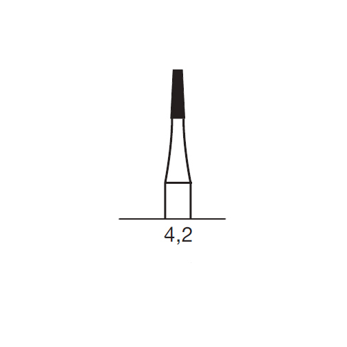 Бор твердосплавный CB 33, конус плоский, с зубцами, D=1.2 мм, L=4.2 мм, HP, синий - фото 1