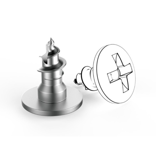 Винт самонарезающий EndoCarbon, для фиксации мембран и титановых сеток, L=3.0 мм, H=0.6 мм, D(стержня/головки)=1.4/3.0 мм, титан, 5 шт - фото 0