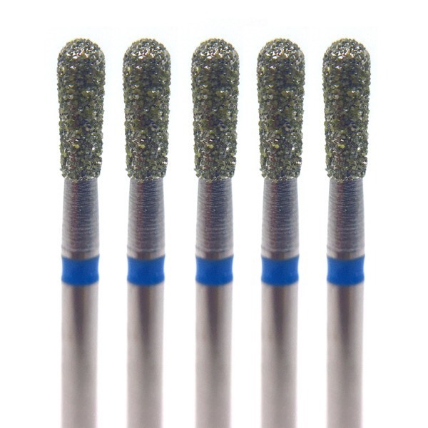 Бор алмазный 808R, груша, D=1.8 мм, L=5.0 мм, FG, синий, 5 шт - фото 0