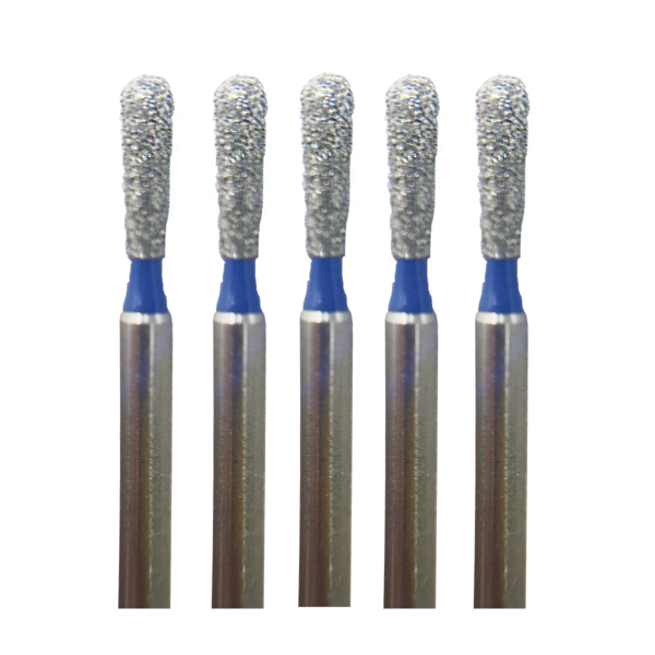 Бор алмазный Ecoline E 830 RL, груша удлиненная, D=1.4 мм, FG, синий, 5 шт - фото 0
