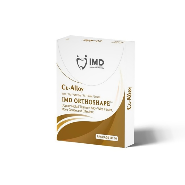 Дуга ортодонтическая IMD CU-Alloy 0.014x0.025", сечение прямоугольное, форма Natural, верхняя челюсть, 1 шт - фото 0
