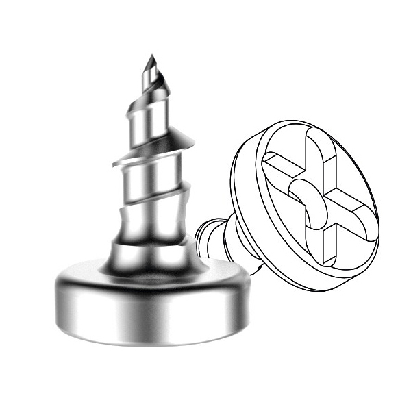 Винт с крестообразным шлицем, D (стержня/шляпки)=1,2/2,8 мм, L=5,2 мм, 5 шт - фото 0