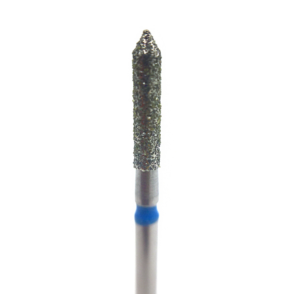 Бор алмазный 885, цилиндр остроконечный, D=1.6 мм, L=8.0 мм, FG, синий, 5 шт - фото 0
