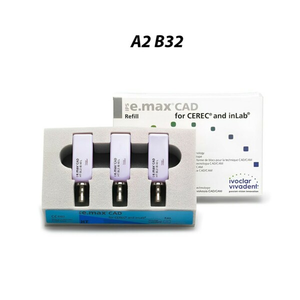 IPS e.max CAD CEREC/inLab LT - блоки из стеклокерамики, цвет A2 B32, 3 шт - фото 0