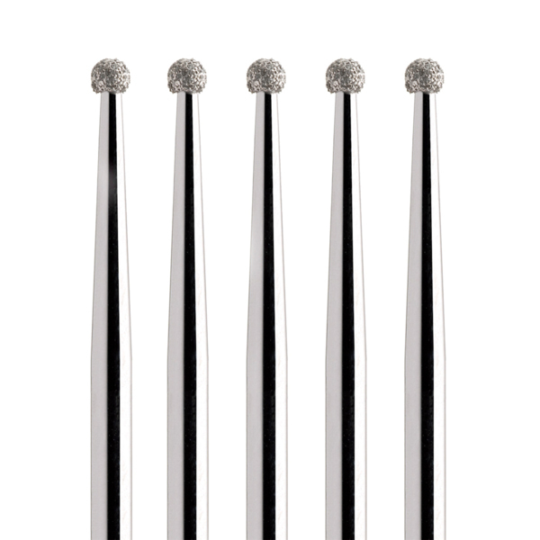 Бор алмазный 801L, удлиненный шарик, D=1.4 мм, FG, черный, 5 шт - фото 0