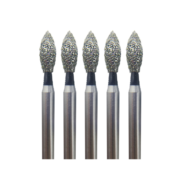 Бор алмазный Ecoline E 368, бутон, D=2.1 мм, FG, черный, 5 шт - фото 0