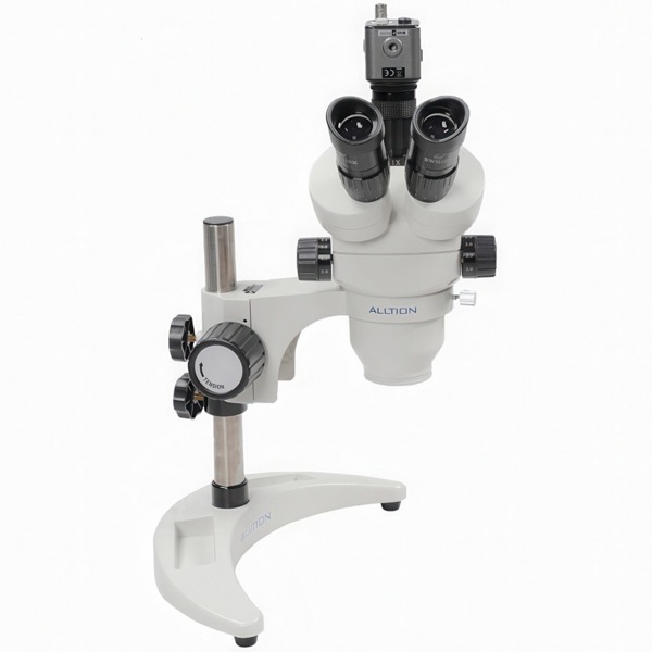 Микроскоп зуботехнический Alltion ASM-0745TC, тринокулярный, плавное увеличение, на мобильной подставке - фото 0