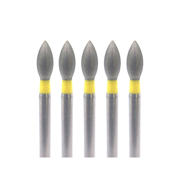 Бор алмазный Ecoline E 368, бутон, D=1.8 мм, FG, желтый, 5 шт - фото 0