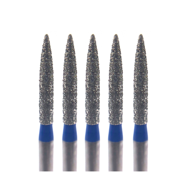 Бор алмазный Ecoline E 862, пламя, D=1.4 мм, FG, синий, 5 шт - фото 0