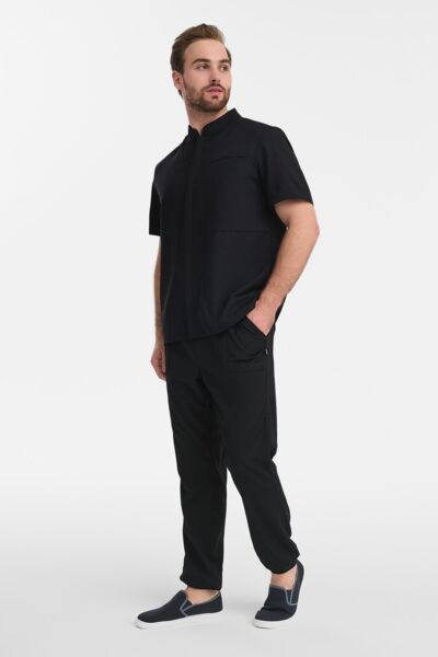 Рубашка мужская на молнии Тезис TZ700, черный, 46 - фото 3