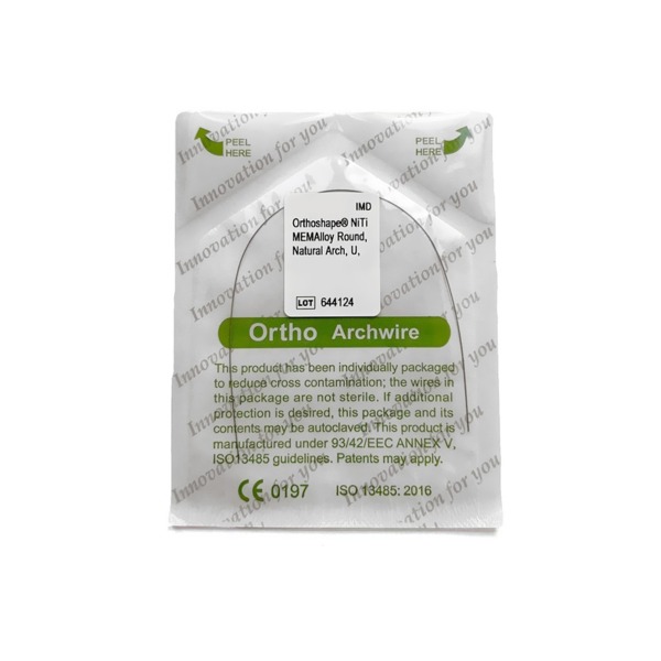 Дуга ортодонтическая IMD NITI MEMAlloy 0.012", сечение круглое, форма Natural, верхняя челюсть, 1 шт - фото 1