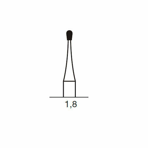 Бор твердосплавный CB 7, груша, D=1.2 мм, L=1.8 мм, FG, синий - фото 1