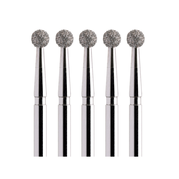 Бор алмазный 801, шаровидный, D=2.7 мм, FG, красный, 5 шт - фото 0