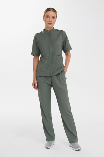 Рубашка женская на молнии Тезис TZ400, оливковый, 50 - фото 2