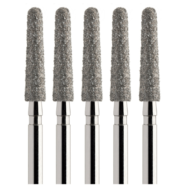 Бор алмазный 850, конус закругленный, D=1.6 мм, L=10 мм, FG, красный, 5 шт - фото 0