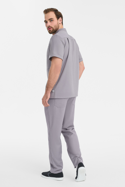 Рубашка мужская на молнии Тезис TZ700, серо-бежевый, 56 - фото 4