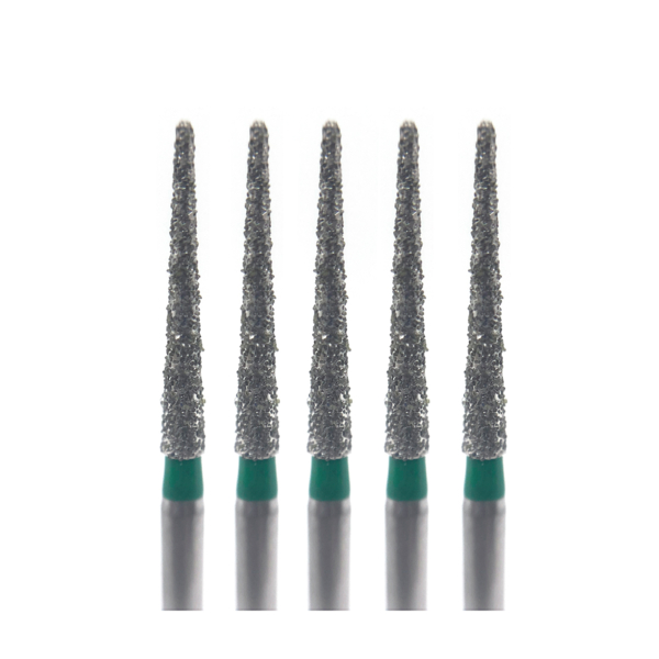 Бор алмазный Ecoline E 859 C, заостренный, D=1.6 мм, FG, зеленый, 5 шт - фото 0
