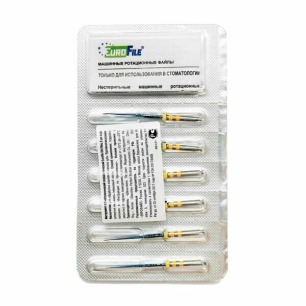 Файлы машинные Eurofile DH-Files, универсальный, 25 мм, №20/.06, никель-титан, 6 шт - фото 1