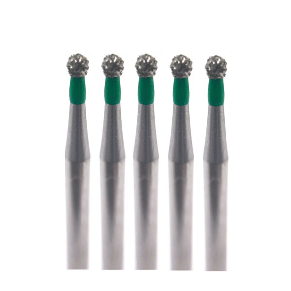 Бор алмазный Ecoline E 801 C, шаровидный, D=2.3 мм, FG, зеленый, 5 шт - фото 0