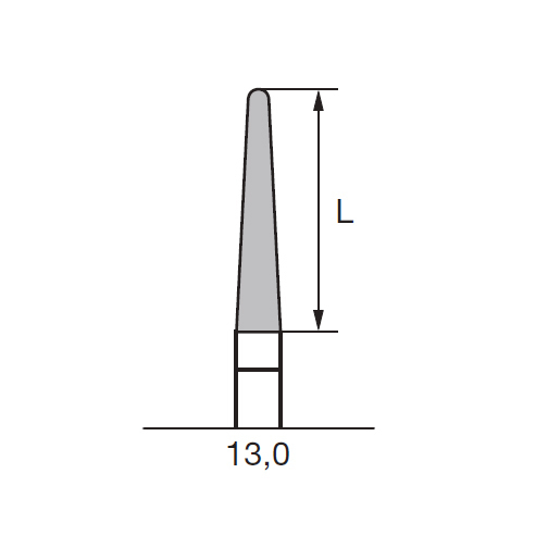 Бор твердосплавный CC 261 MX, конус закругленный, D=2.3 мм, L=13.0 мм, HP - фото 1