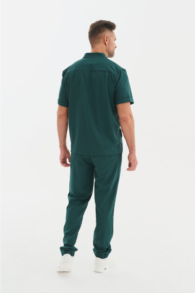 Рубашка мужская на молнии Тезис TZ700, зеленый, 52 - фото 3