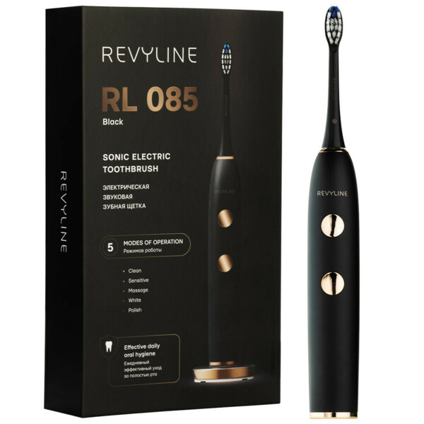 Электрическая звуковая зубная щётка Revyline RL 085, чёрная - фото 0
