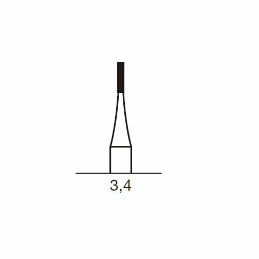 Бор твердосплавный CB 21, цилиндр, D=0.8 мм, L=3.4 мм, FG, синий - фото 1