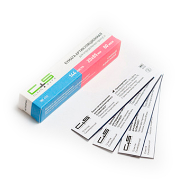 Артикуляционная бумага, полоски прямые, синий/красный, 144 шт - фото 0