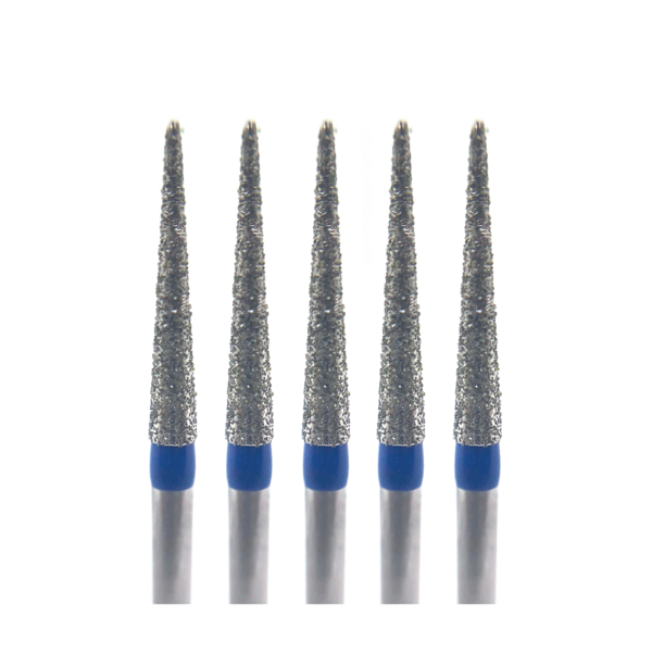 Бор алмазный Ecoline E 859 M, заостренный, D=1.6 мм, FG, синий, 5 шт - фото 0