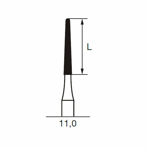 Бор твердосплавный Линдеманна CB 269, хирургический, конус, D=1.6 мм, L=11.0 мм, FG, синий - фото 1