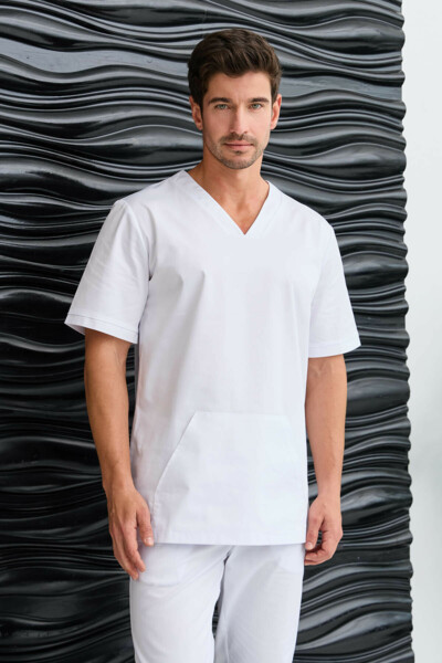 Туника медицинская мужская Dr. Nice DRN920, белый, 50 - фото 1