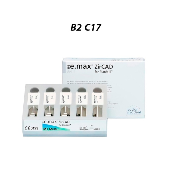 IPS e.max ZirCAD PlanMill MT Multi - блоки из оксида циркония, цвет B2, C17, 5 шт - фото 0
