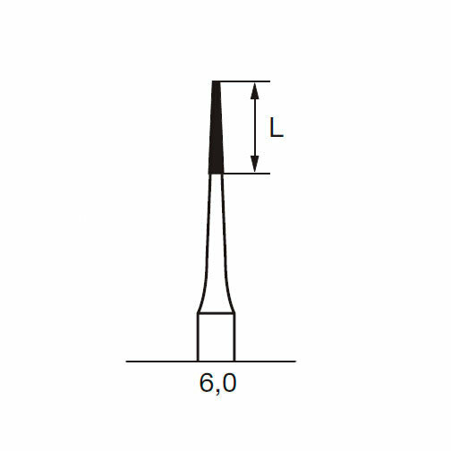 Бор твердосплавный CB 254, конус, D=1.0 мм, L=6.0 мм, FGXL, синий - фото 1