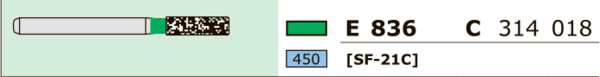 Бор алмазный Ecoline E 836, цилиндр, D=1.8 мм, FG, зеленый, 1 шт - фото 2