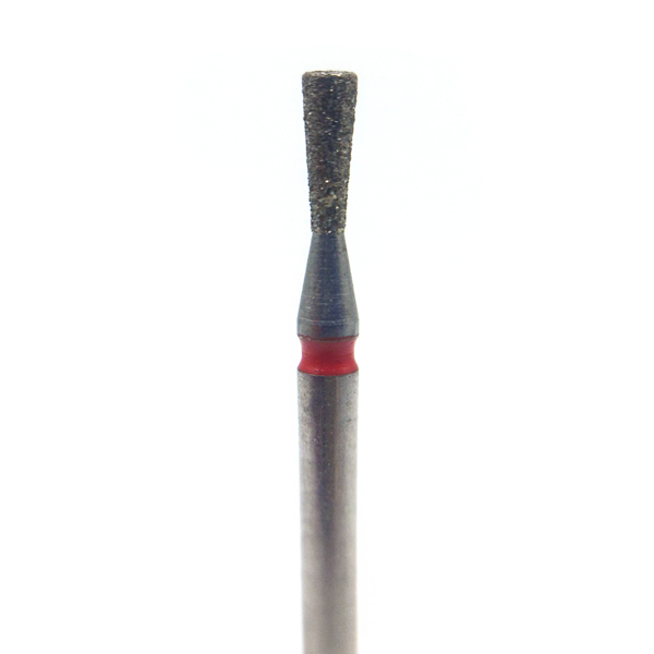 Бор алмазный 807F, конус обратный, D=1.4 мм, L=3.5 мм, FG, красный, 5 шт - фото 0